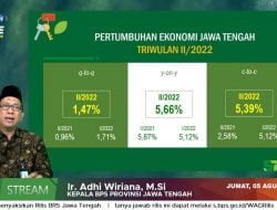 BPS Sebut Pertumbuhan Ekonomi Jateng Kuartal II Tahun 2022 Lebih dari Angka Nasional