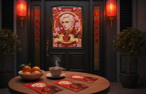 Ilustrasi viral sosok Draco Malfoy yang disebut Ma Lai Fu atau kuda pembawa keberuntungan pada perayaan Imlek 2026 dan Shio Kuda.