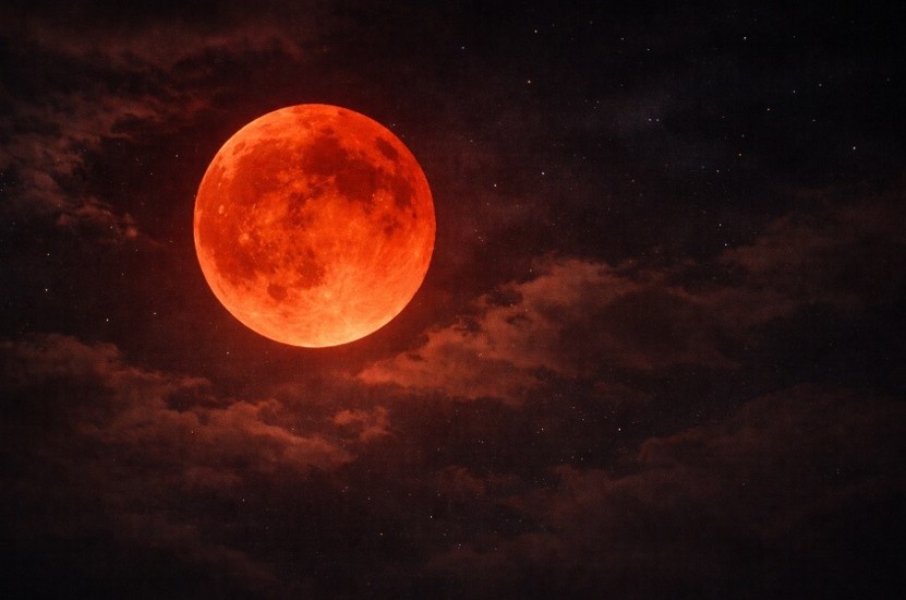 Fenomena Gerhana Bulan Total Blood Moon 2026 di langit malam awal Ramadhan 1447 H.