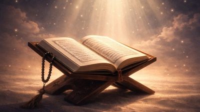 tadarus membaca Al-Quran saat malam Nuzulul Quran 2026.