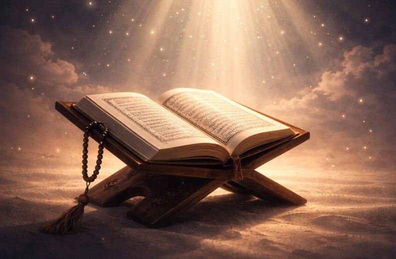 tadarus membaca Al-Quran saat malam Nuzulul Quran 2026.