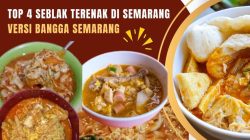 Semangkuk seblak terenak di Semarang dengan topping ceker dan kerupuk warna-warni kuah pedas.