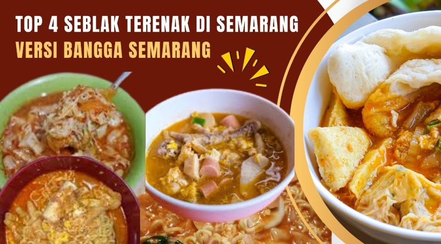 Semangkuk seblak terenak di Semarang dengan topping ceker dan kerupuk warna-warni kuah pedas.