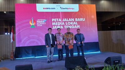 Ratusan pengelola media lokal Jawa Tengah menghadiri pembukaan Jateng Media Summit JMS 2026 di Hotel Khas Semarang.