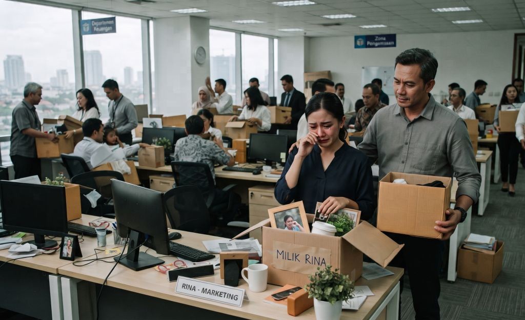 Gedung pabrik garmen di Jawa Tengah yang terdampak efisiensi dan penutupan operasional.
